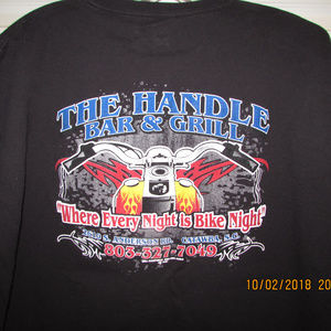 Handle Bar & Grill Black XL Tee Shirt Bike Night